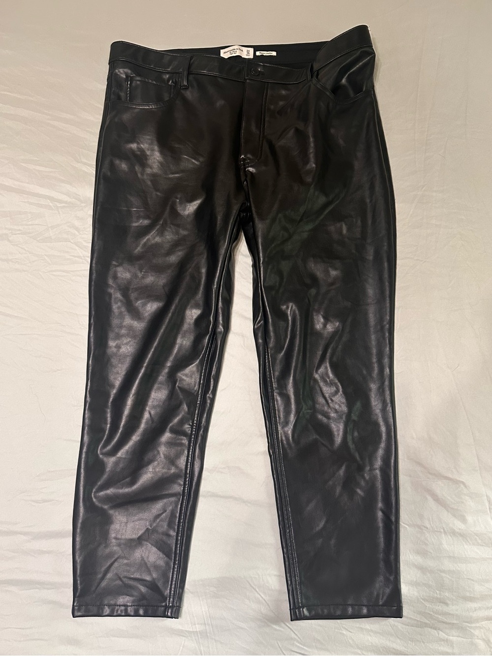 Abercrombie & Fitch Black Faux Leather Skinny Pants